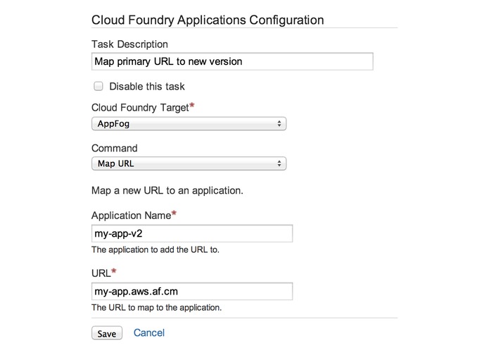 Cloud Foundry for Bamboo – screenshot 5