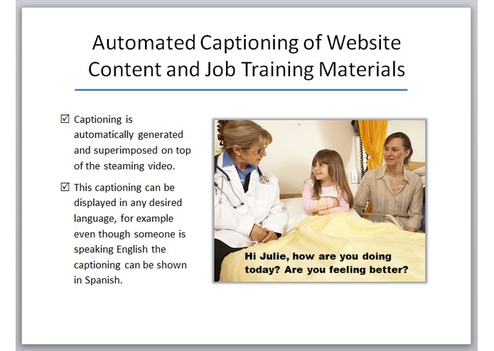 Automated Captioning of Website Content and Job Training Materials – screenshot 1