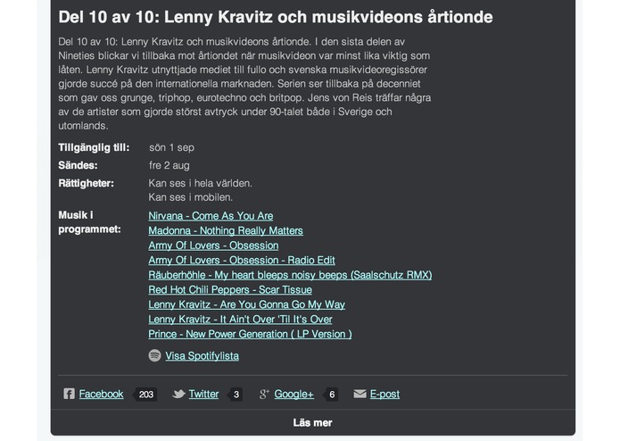 SVT Playlists 2.0 – screenshot 2