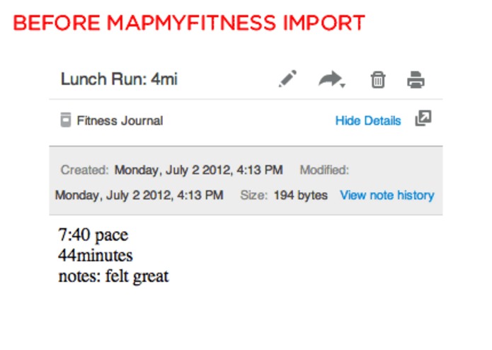 Evernote Fitness Journal – screenshot 2