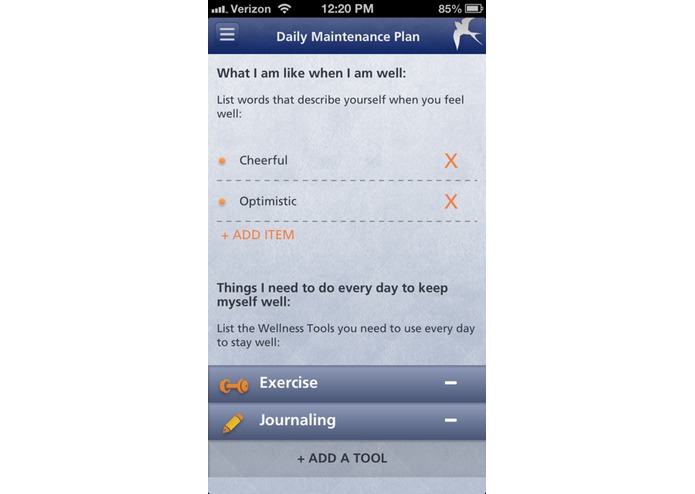 Wellness Recovery Action Plan®  [WRAP®] App – screenshot 1