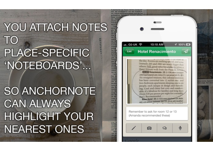 Anchornote (Plan trips by 'anchoring' notes to places) – screenshot 2