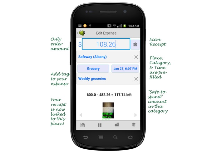 Track your expenses Gingerly – screenshot 2