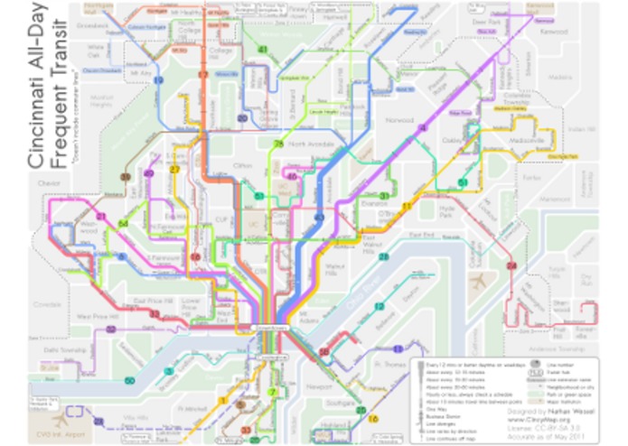 Cincinnati Frequent Transit Map – screenshot 1
