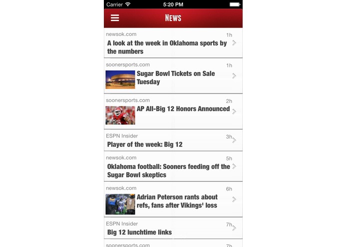 SoonerApp 2.0 -- Oklahoma Sooners Football News – screenshot 1
