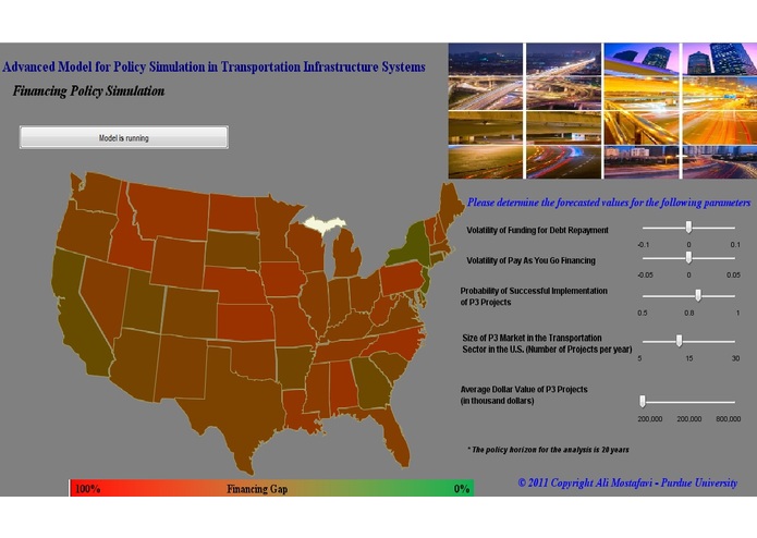 INFRASTRUCTURE FINANCING POLICY SIMULATION AND VISUALIZATION MODEL – screenshot 1