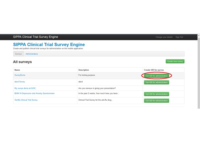 SIPPA Health and Clinical Trial Survey Engine – screenshot 5