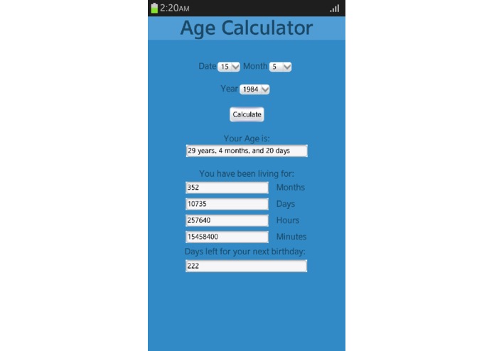Age Calculator – screenshot 2