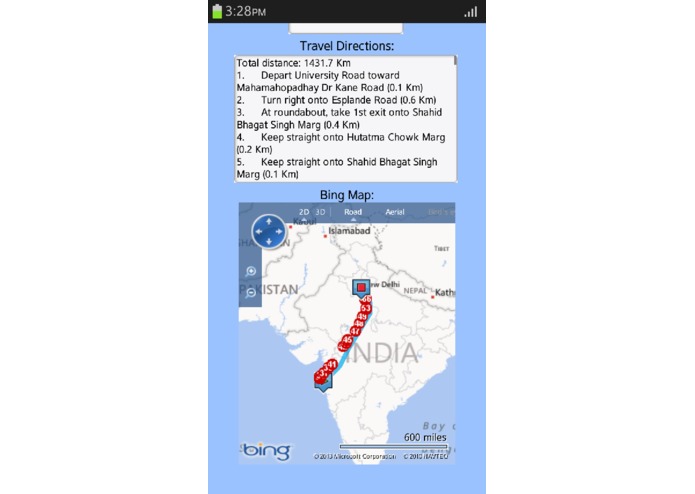Bing Distance Finder – screenshot 2