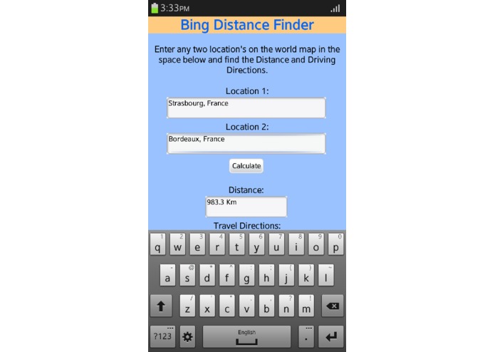 Bing Distance Finder – screenshot 4