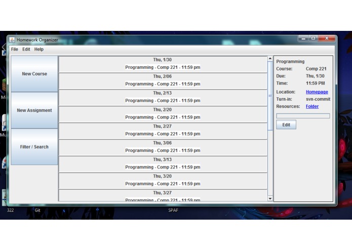 Desktop Homework Organizer – screenshot 2