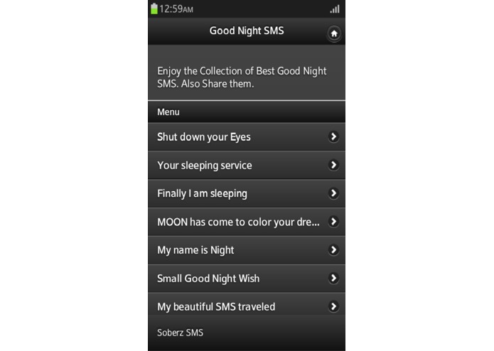 Good Night SMS – screenshot 1