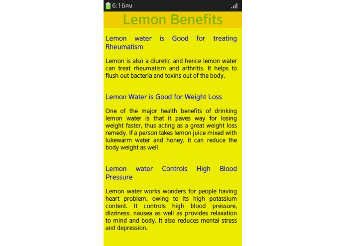 Lemon Benefits – screenshot 1