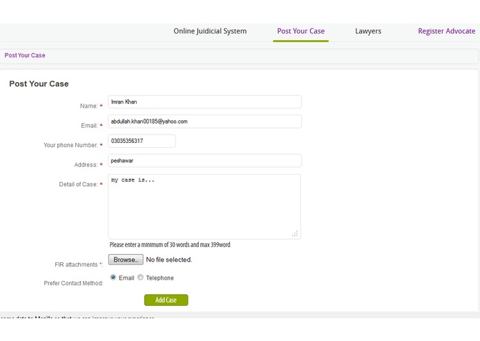 E-lawyers – screenshot 2