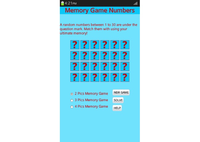 Memory Game Numbers – screenshot 1
