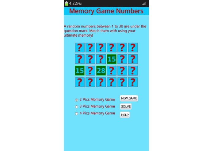 Memory Game Numbers – screenshot 2