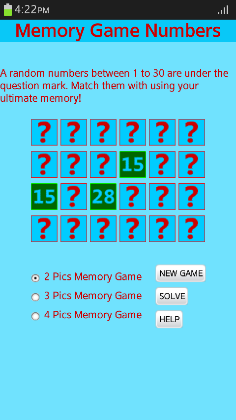 Memory Game Numbers | Devpost