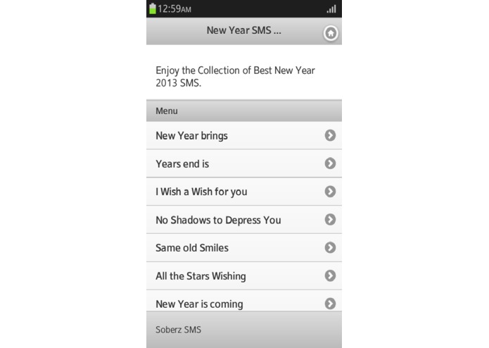 New Year SMS 2013 – screenshot 1