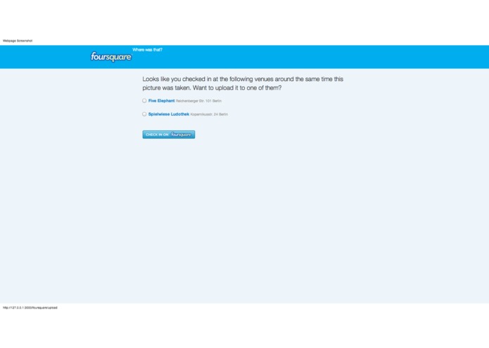 Where was that, Foursquare? – screenshot 3