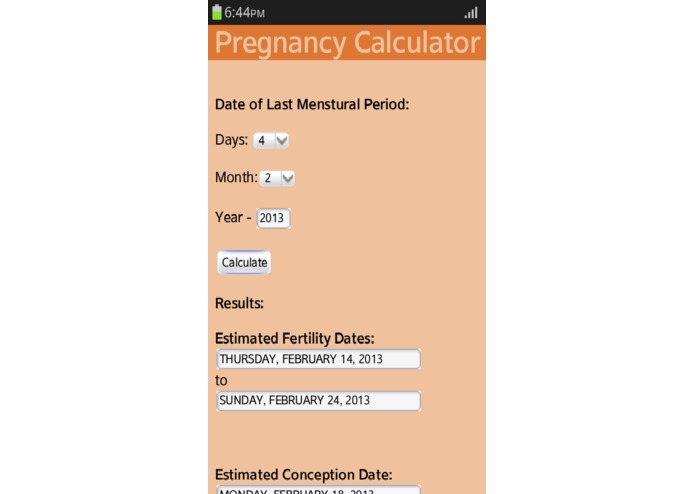 Pregnancy Calculator – screenshot 3