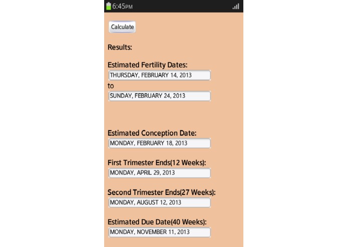 Pregnancy Calculator – screenshot 4