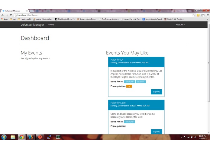 Volunteer Management App – screenshot 1