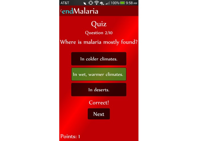 endMalaria – screenshot 2