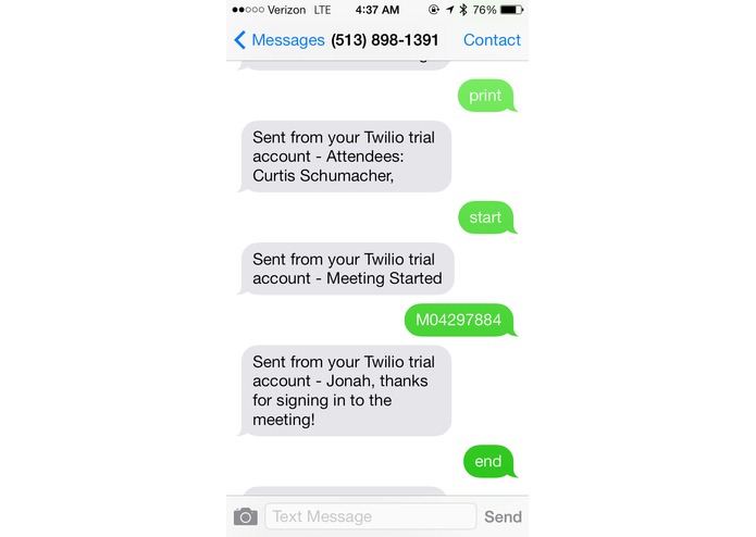 Text Message Sign In – screenshot 1