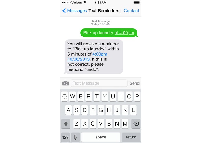 Reminders by Text – screenshot 1