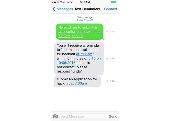 Reminders by Text – screenshot 2
