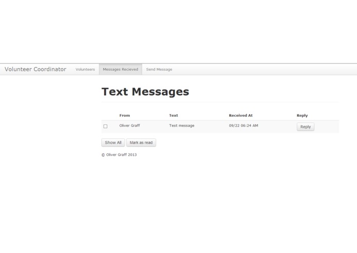 Volunteer Coordinator Webapp – screenshot 3