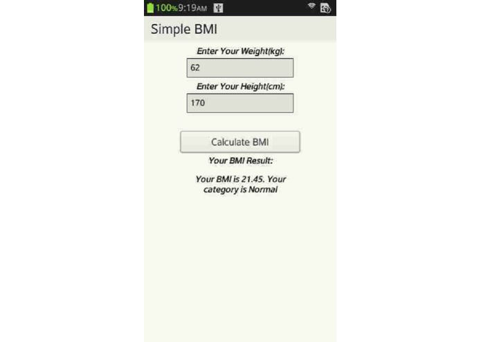 Simple BMi – screenshot 1