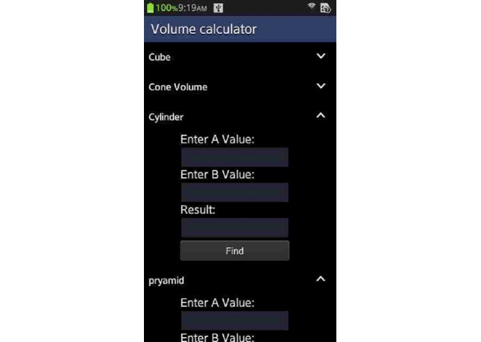 Volumecalculator – screenshot 1