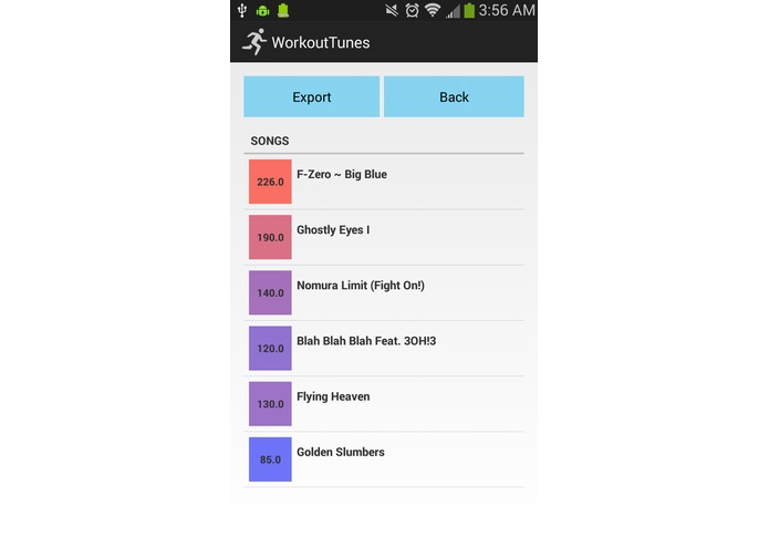 WorkoutTunes – screenshot 1