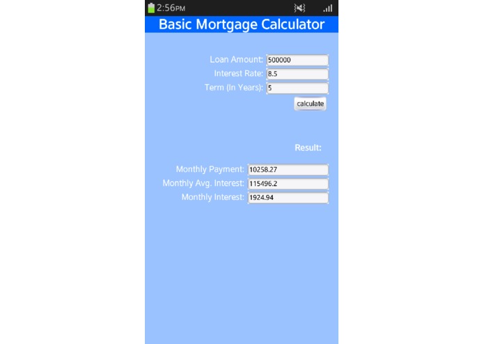 Basic Mortgage Calculator – screenshot 3