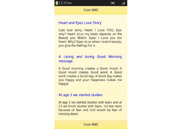 Cute SMS – screenshot 2