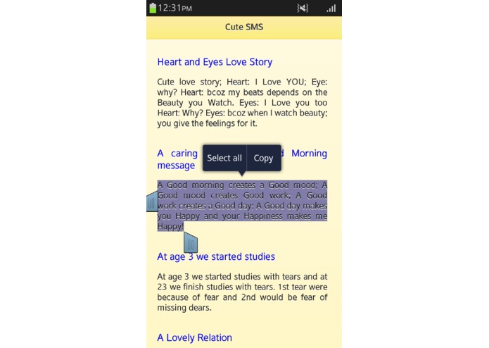 Cute SMS – screenshot 3