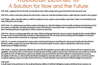Robocall License ID - A Solution for Now and the Future