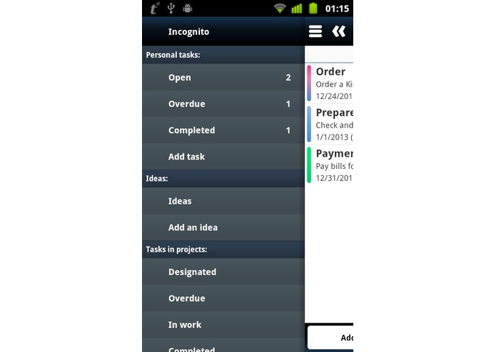 TimeAct To-Do / Tasks List – screenshot 2