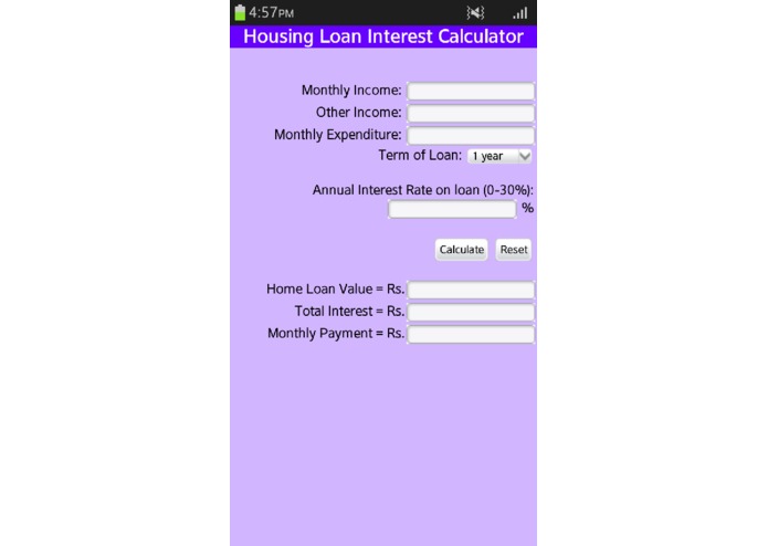 Housing Loan Interest Calculator – screenshot 1