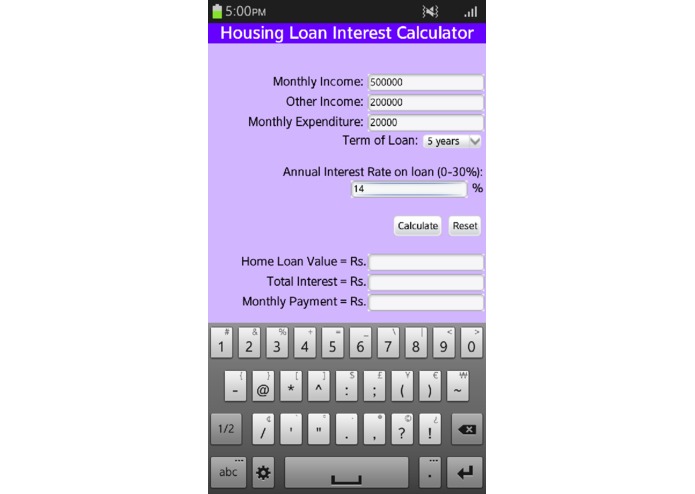 Housing Loan Interest Calculator – screenshot 2