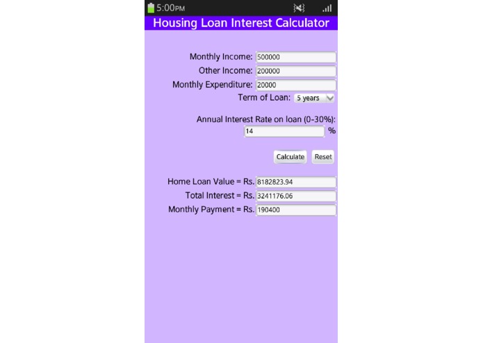 Housing Loan Interest Calculator – screenshot 4