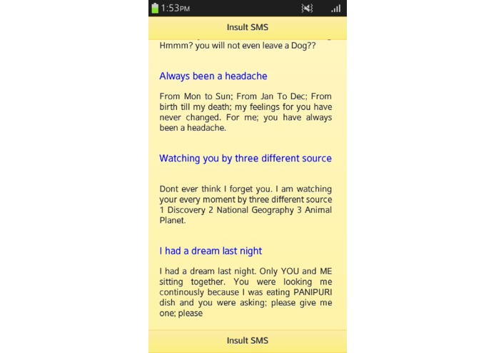 Insult SMS – screenshot 3