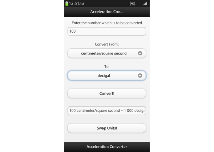 Acceleration Converter – screenshot 3
