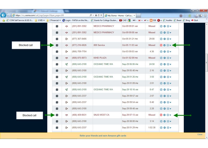 Call blocking with disconnected tone – screenshot 1