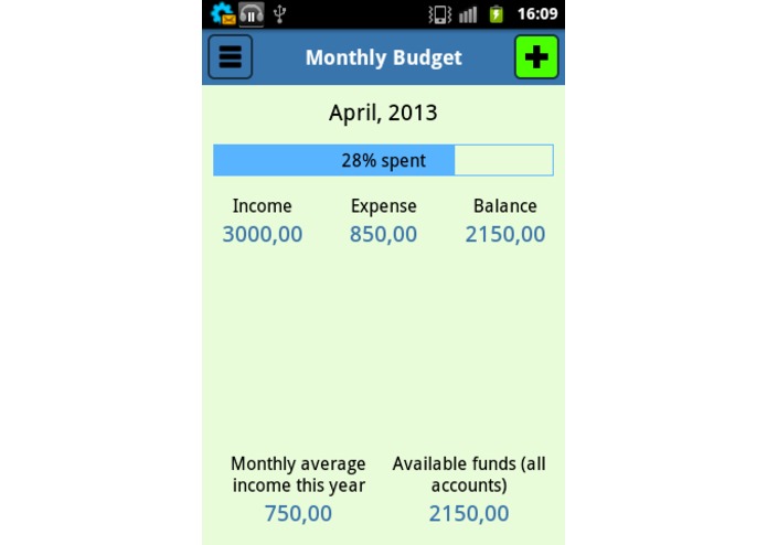 Monthly Budget – screenshot 1