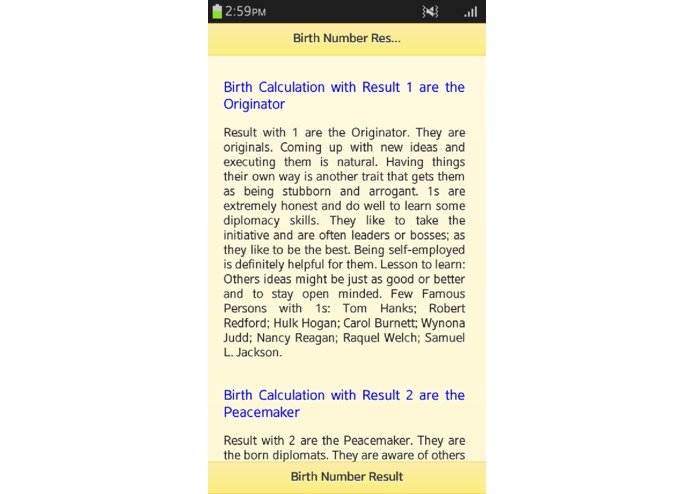 Birth Number Result – screenshot 3
