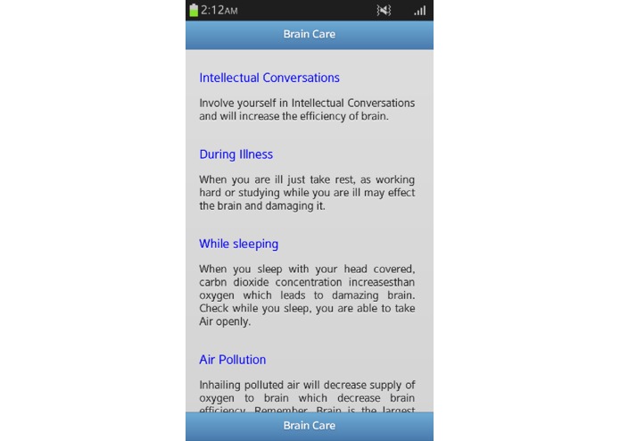 Brain Care – screenshot 2