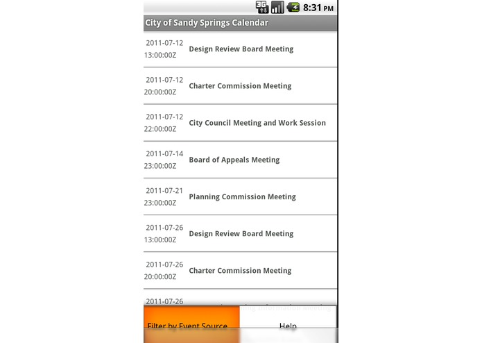 Local Events Demo – screenshot 2