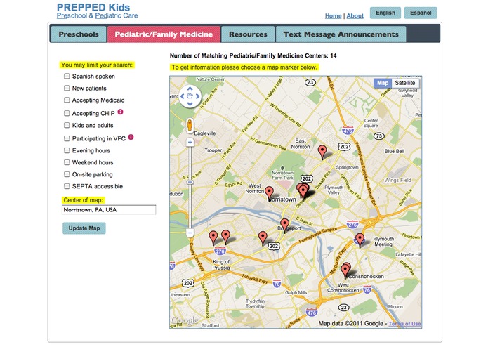 PREPPED Kids - a web & mobile application to increase access to Preschool and Pediatric services for low income families – screenshot 1